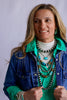The Jamie Tooled Leather Denim Button Up