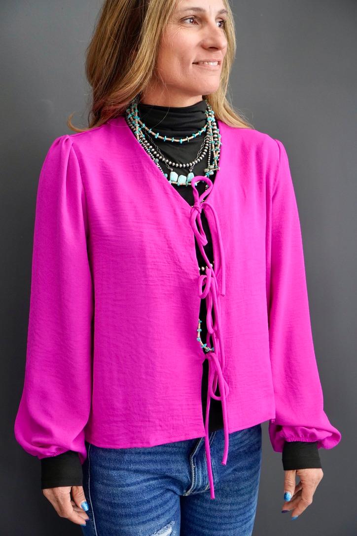 The Adria Tie Front Blouse
