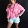 The Janice Marbled Mesh Layering Top