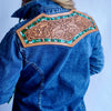 The Jamie Tooled Leather Denim Button Up