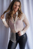The Miah Blurred Sheer Button Down by Sage the Label