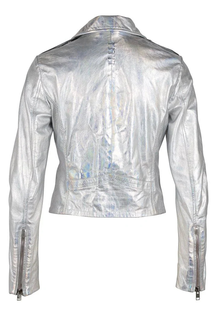 The Adeni Holographic Leather Jacket