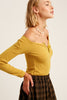 The Zuni Waffle Knit Off Shoulder Henley