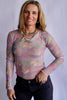 The Janice Marbled Mesh Layering Top
