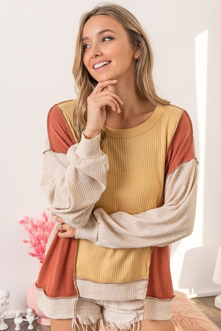 Bella Karlin Waffle Pullover