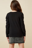 Hal + Co Girls Puff Shoulder Top