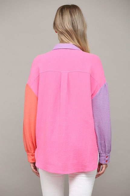 The Astrid Colorblock Buttondown