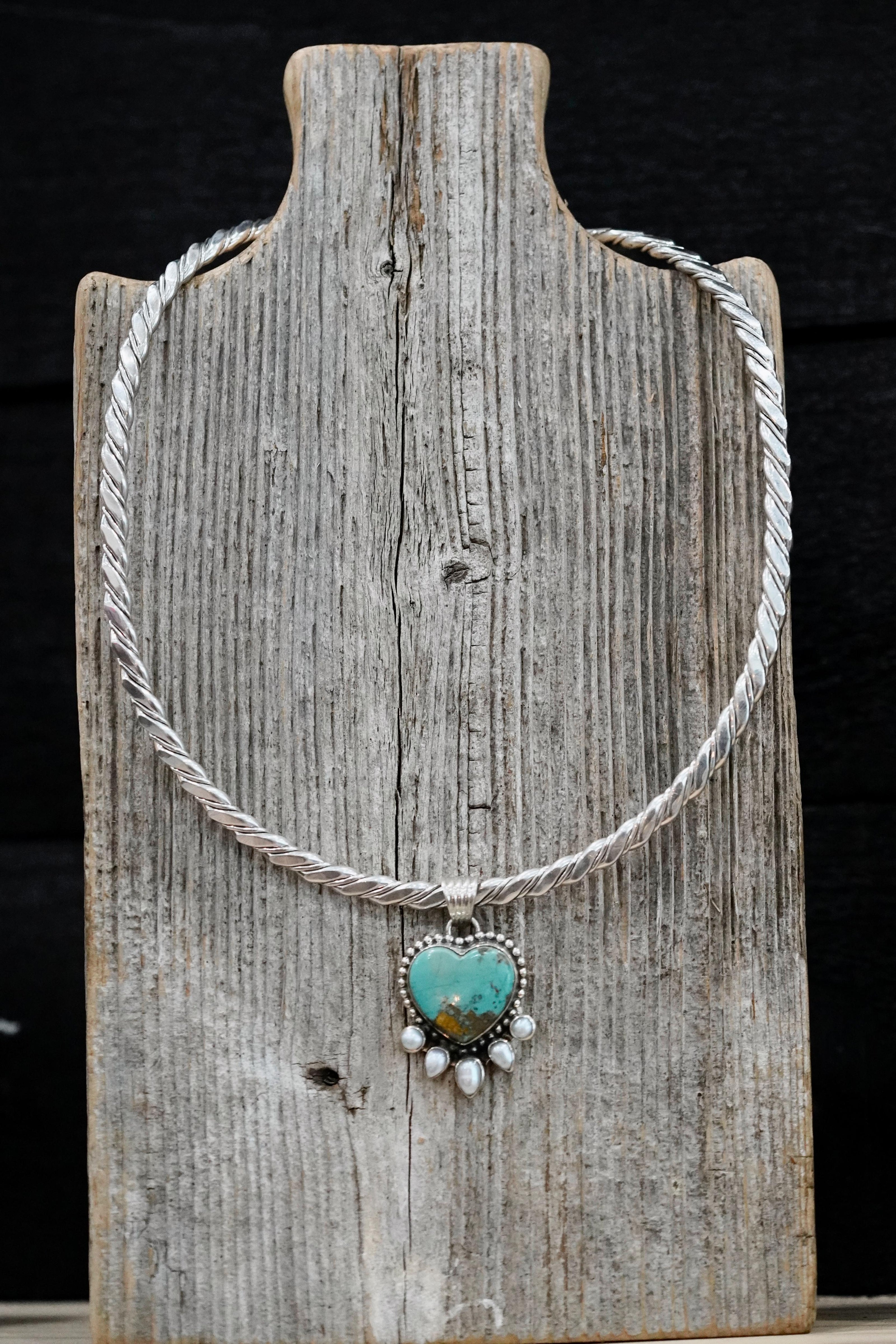 The Nasturtium Heart and Pearl Pendant