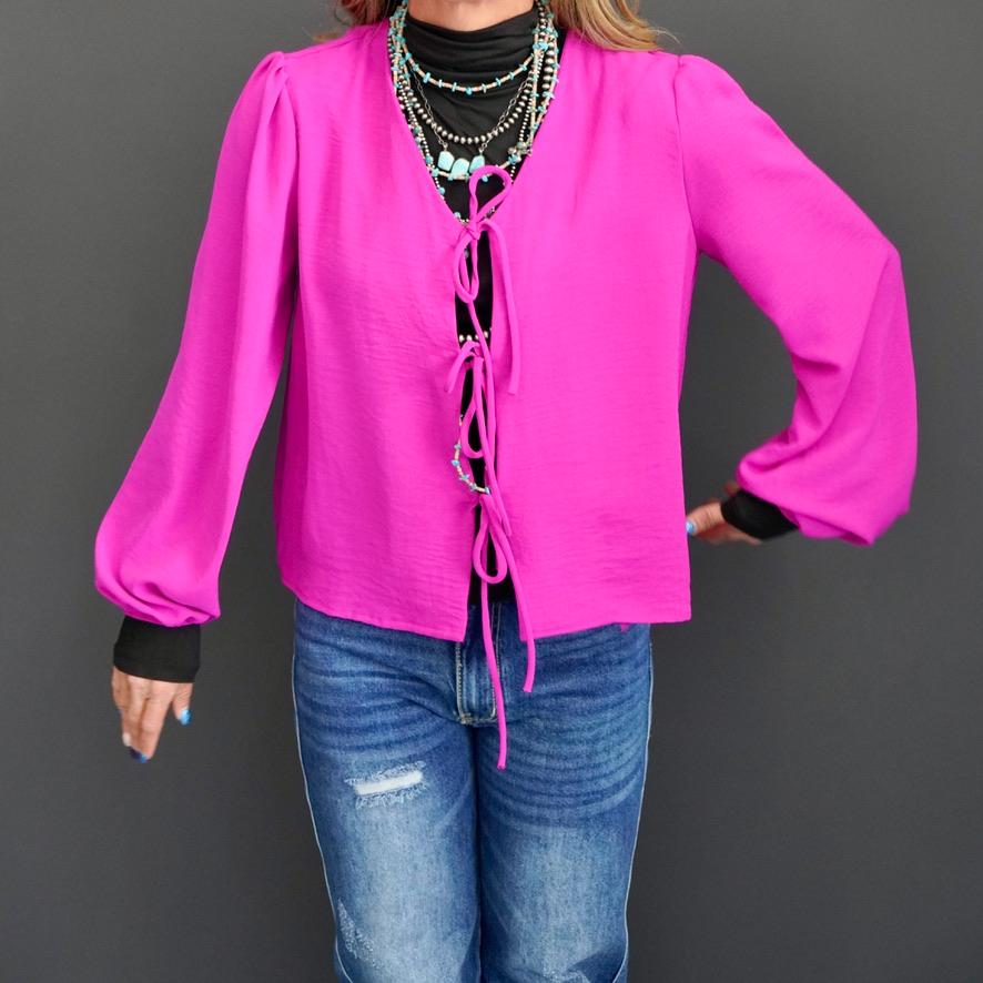 The Adria Tie Front Blouse