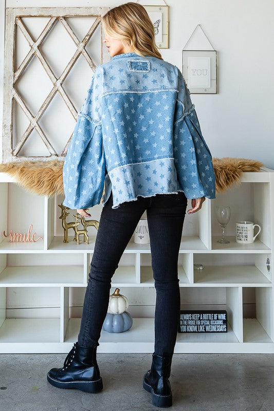 The Star Payson Balloon Sleeve Denim Pullover