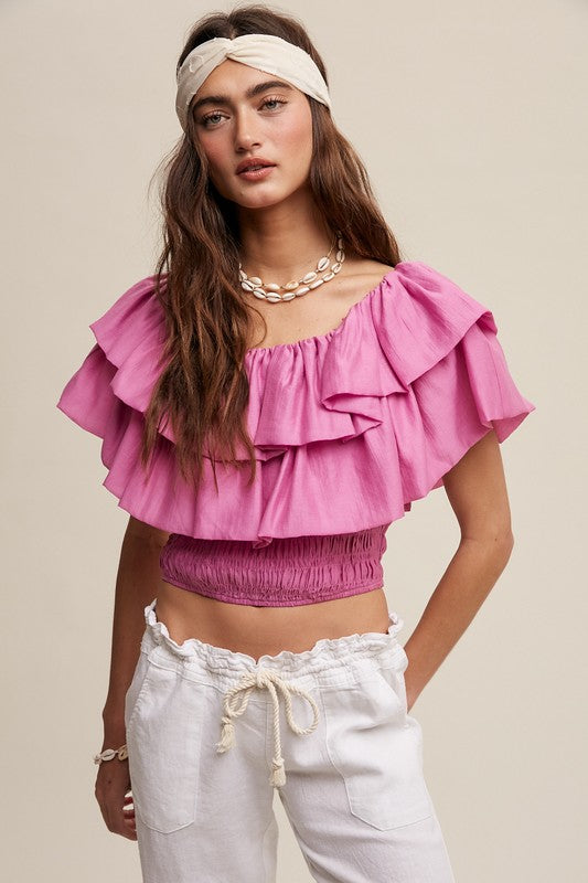 The Prussia Tiered Smocked Crop