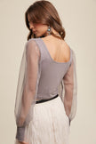 The Laken Mesh Sleeve Blouse