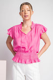 The Sid Smocked Short Sleeve Blouse