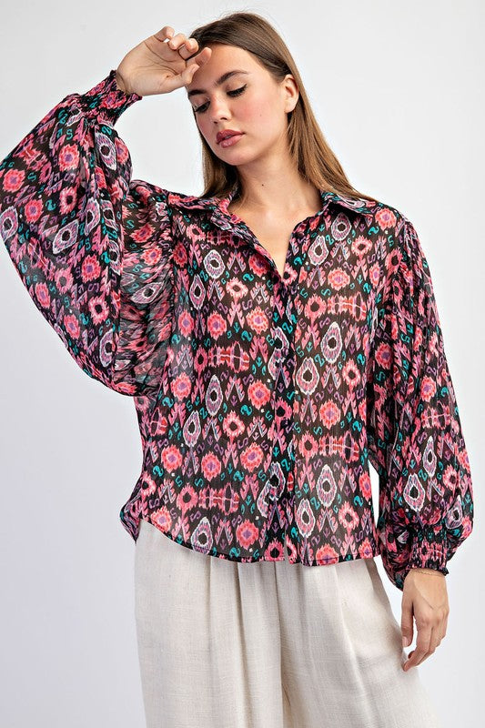 The Alex Printed Button Up