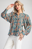 The Taffie Bold Retro Floral Print Button Down