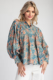 The Taffie Bold Retro Floral Print Button Down