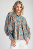 The Taffie Bold Retro Floral Print Button Down