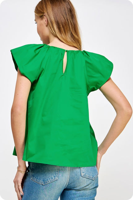 The Madsen V-Neck Poplin Top