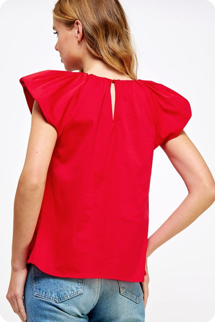 The Madsen V-Neck Poplin Top