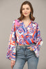 The Prudence Geo Abstract Print Surplice Crop