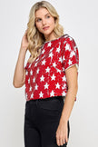 The Teller Red Star Sequin Top