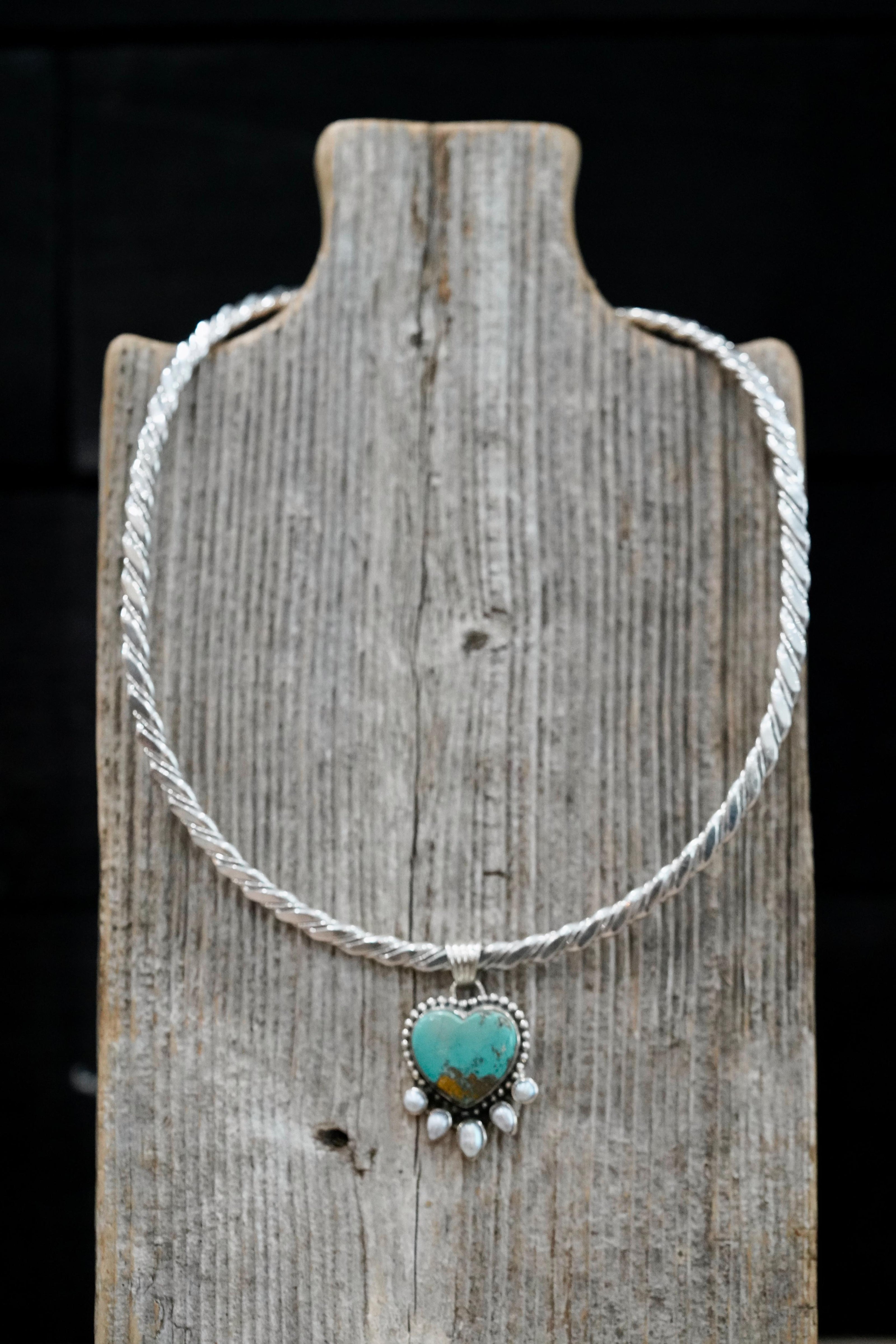 The Nasturtium Heart and Pearl Pendant