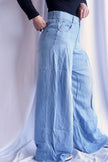 The Batavier Pleated Chambray Wide Leg Leisure Pant