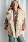 The Elaine Faux Fur & Suede Vest