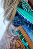 The Jamie Tooled Leather Denim Button Up