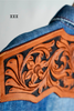 The Jamie Tooled Leather Denim Button Up