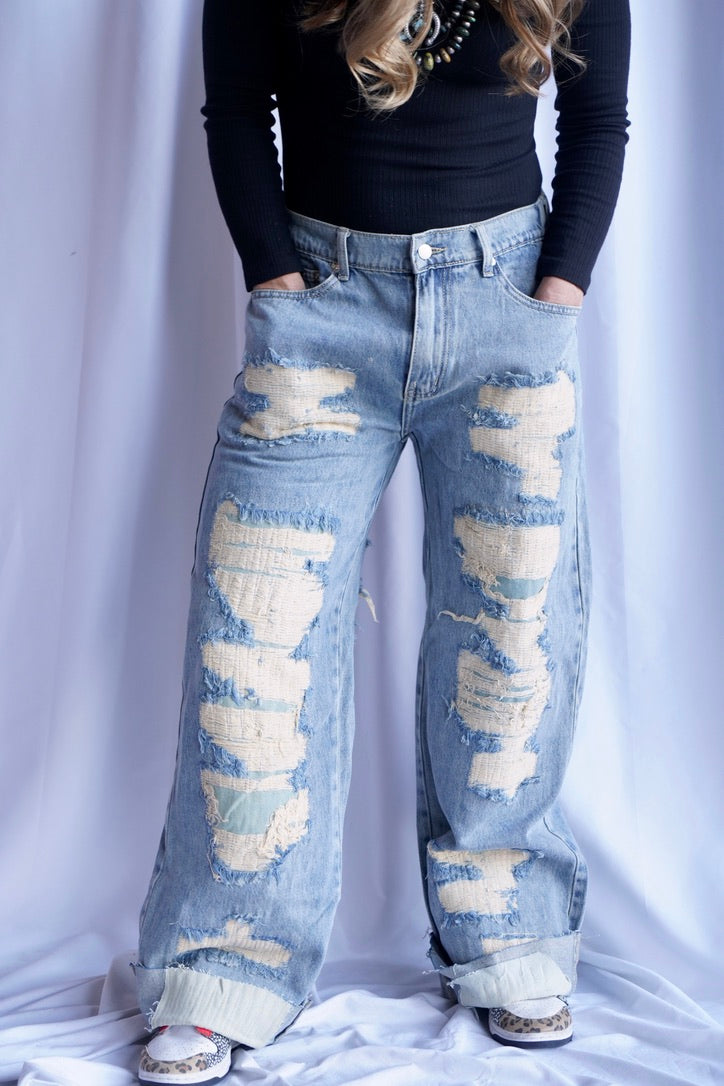 The Brinetta Distressed Denim Pant