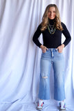 The Nori Wide Leg Crop by Hidden Jeans in Vintage Wash
