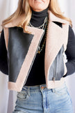 The Express Her Sherpa & Faux Leather Vest