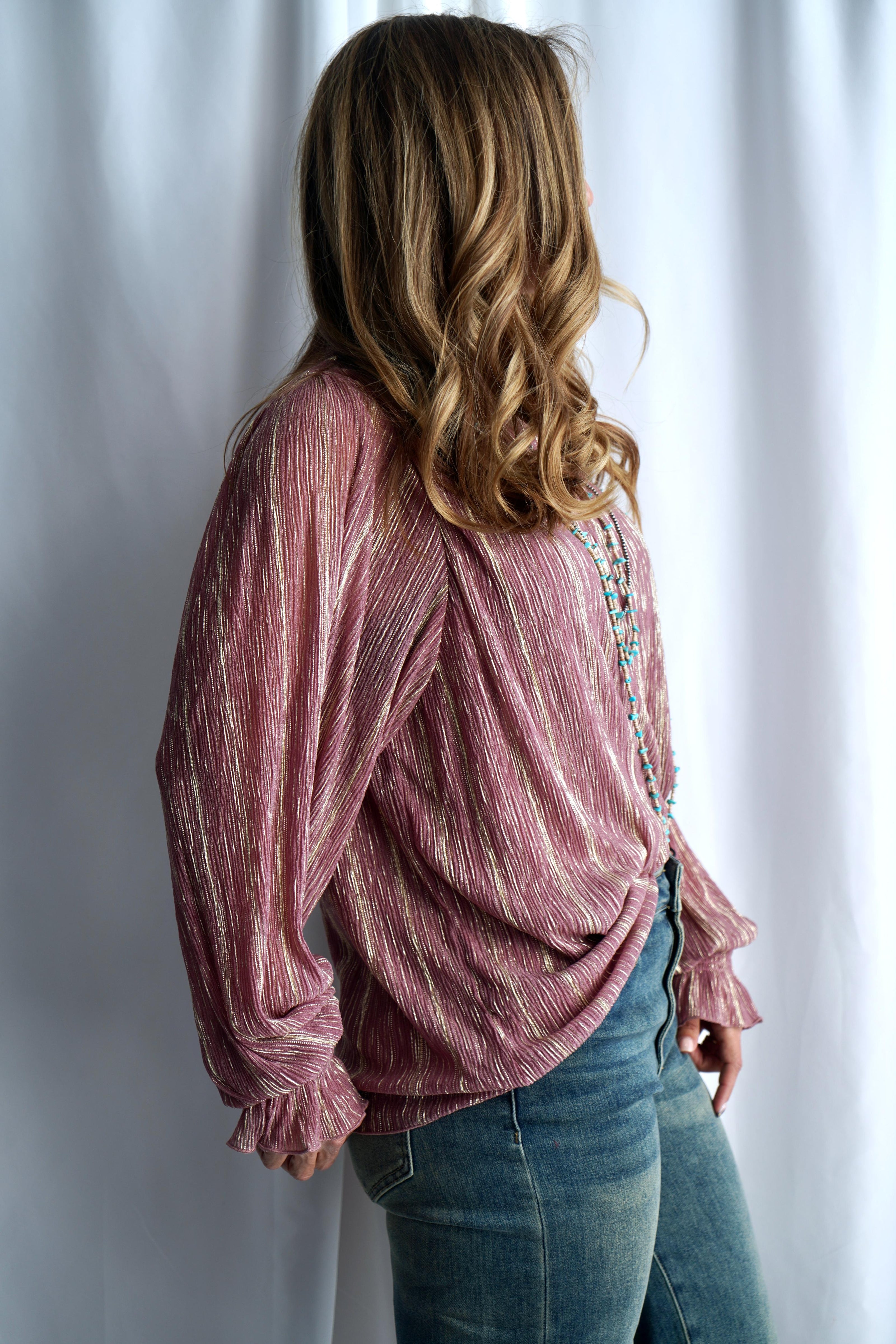 The Canter Crinkle Foil Blouse