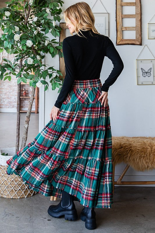 The Finnegan Plaid Maxi Skirt