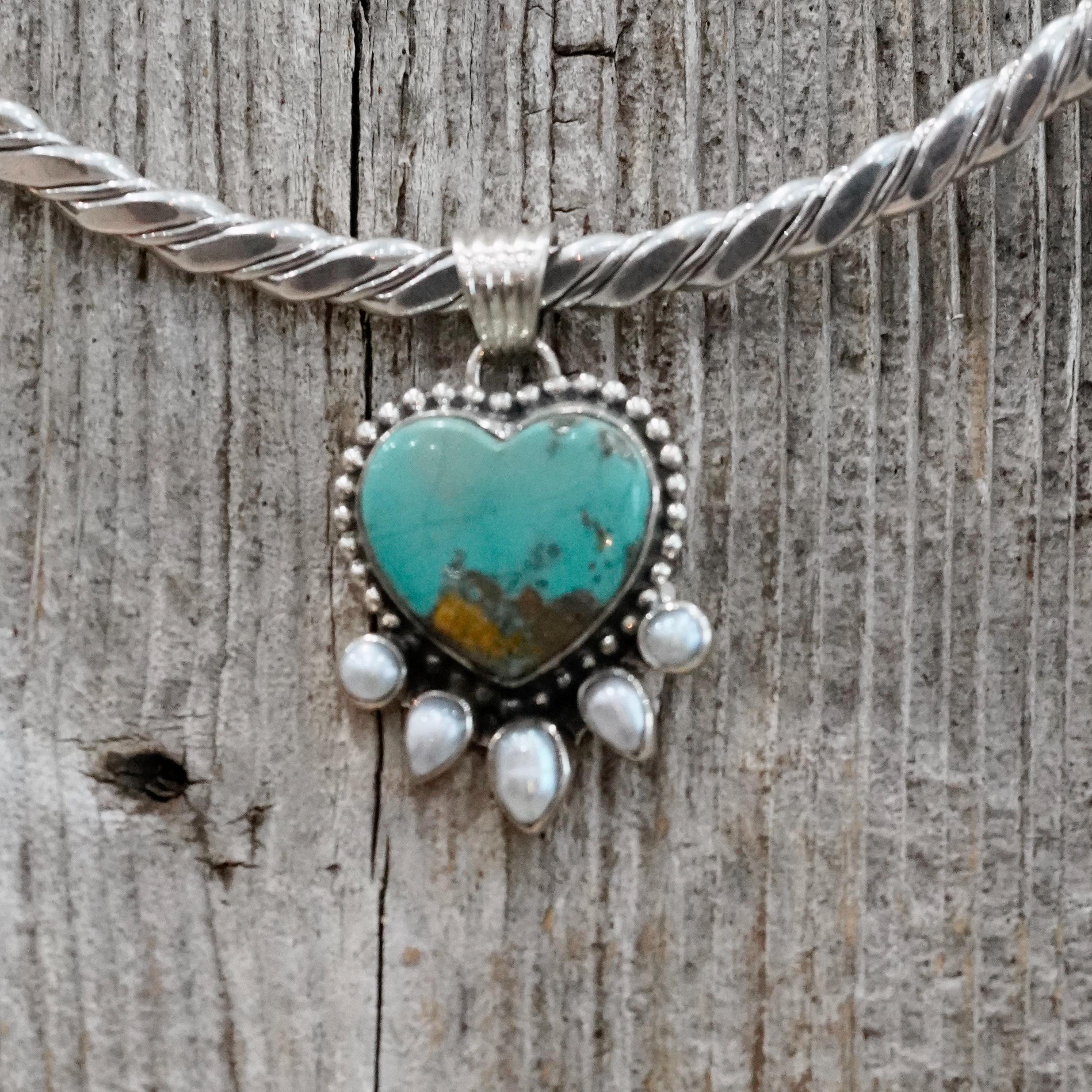The Nasturtium Heart and Pearl Pendant