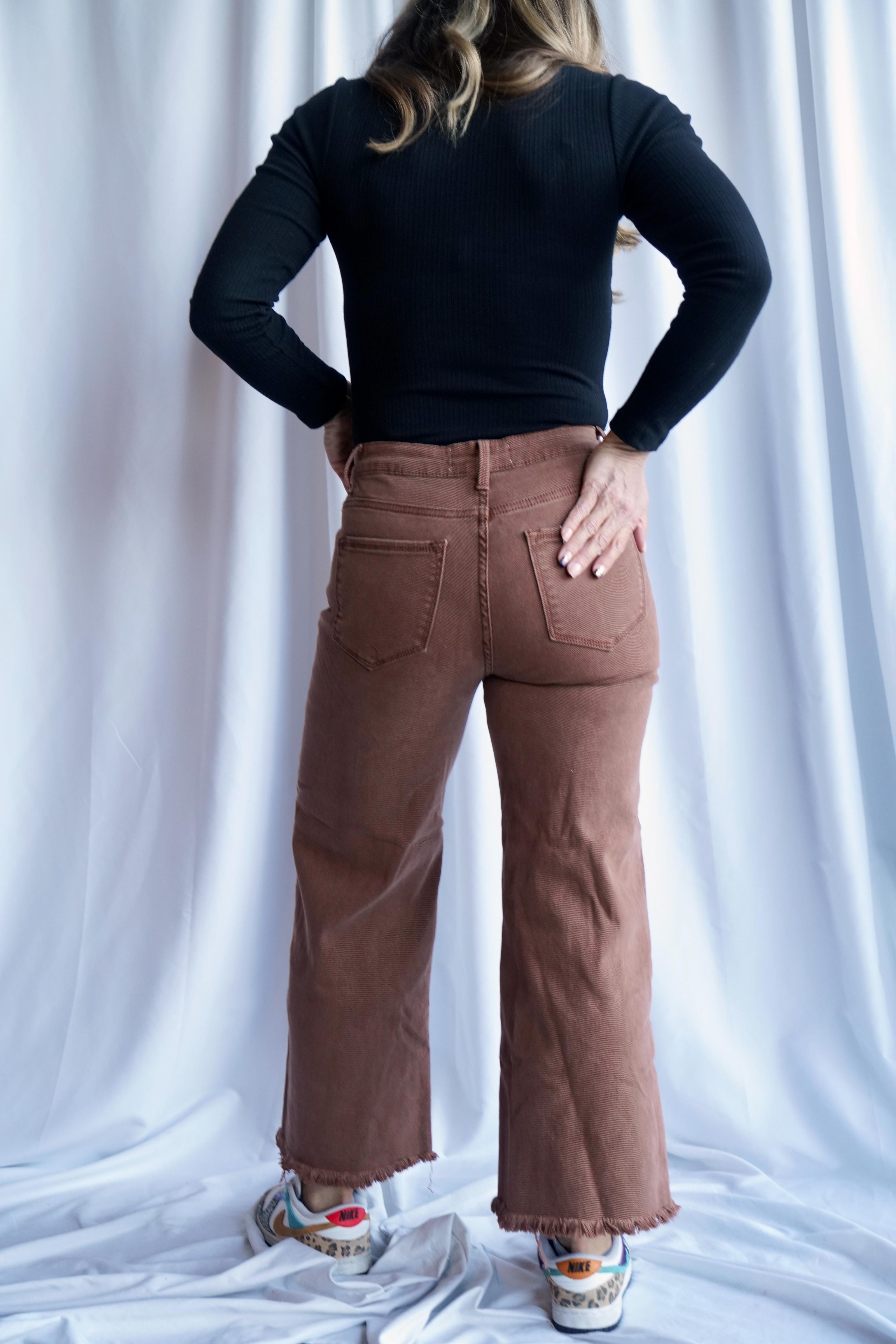 The Wrigley Wide Leg Crops in Espresso