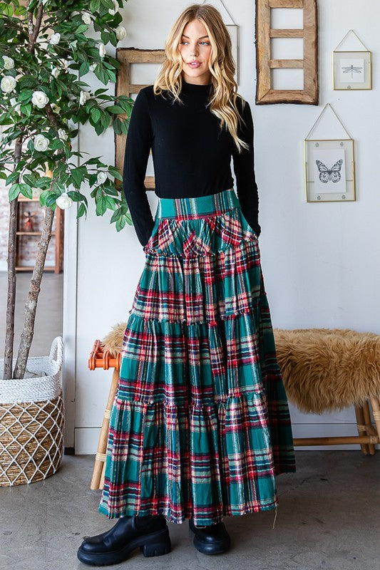 The Finnegan Plaid Maxi Skirt