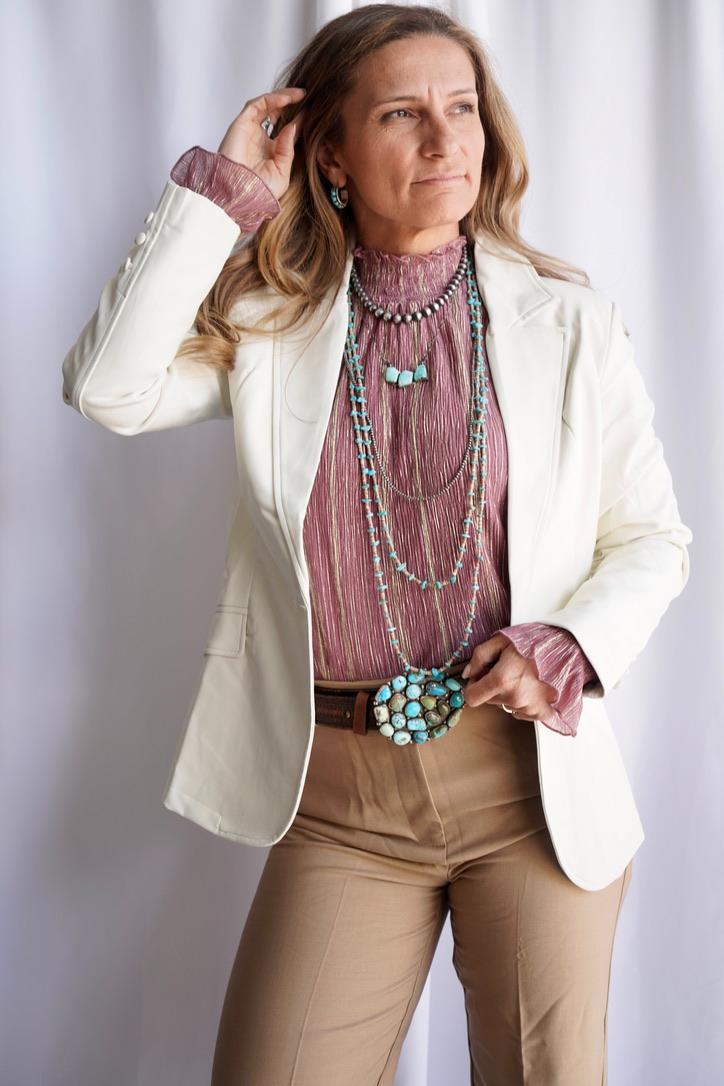 The Lettie Faux Leather Blazer