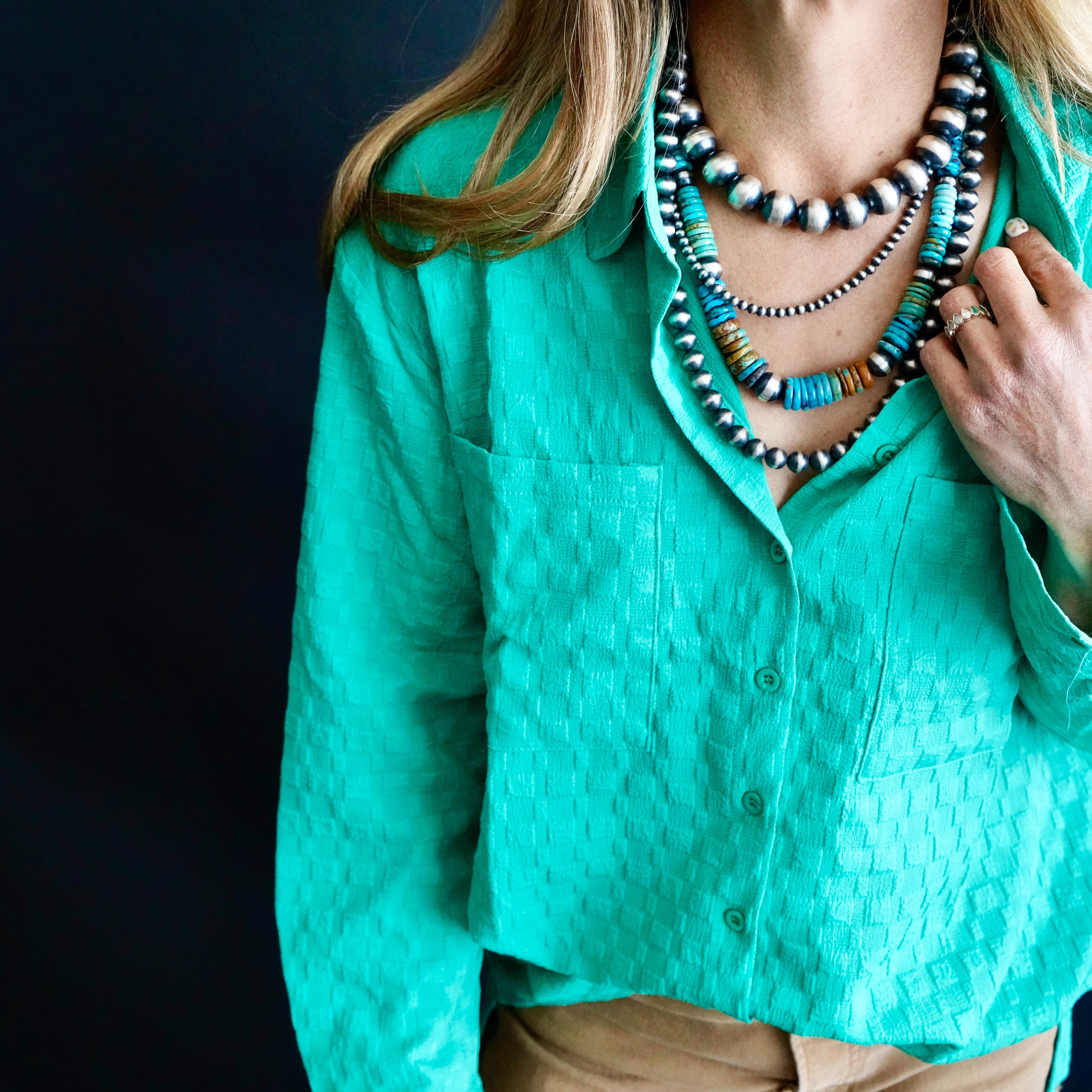 The Little Edie Textured Button Down
