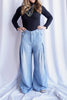 The Batavier Pleated Chambray Wide Leg Leisure Pant