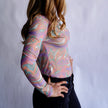 The Janice Marbled Mesh Layering Top