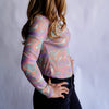 The Janice Marbled Mesh Layering Top
