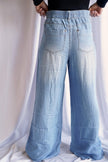 The Batavier Pleated Chambray Wide Leg Leisure Pant