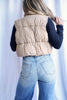 The Liza Slicker Puffer Vest Crop