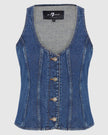 Fitted Denim Vest | in Secretariat | 7 for all Mankind