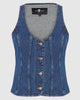 Fitted Denim Vest | in Secretariat | 7 for all Mankind