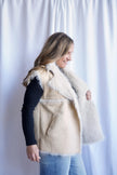 The Elaine Faux Fur & Suede Vest