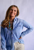 The Jamie Tooled Leather Denim Button Up