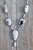 The Belle Haven White Buffalo Lariat Set by Navajo Artist Sara Wells